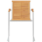 6 Stk. Gartenstühle Massivholz Teak und Edelstahl
