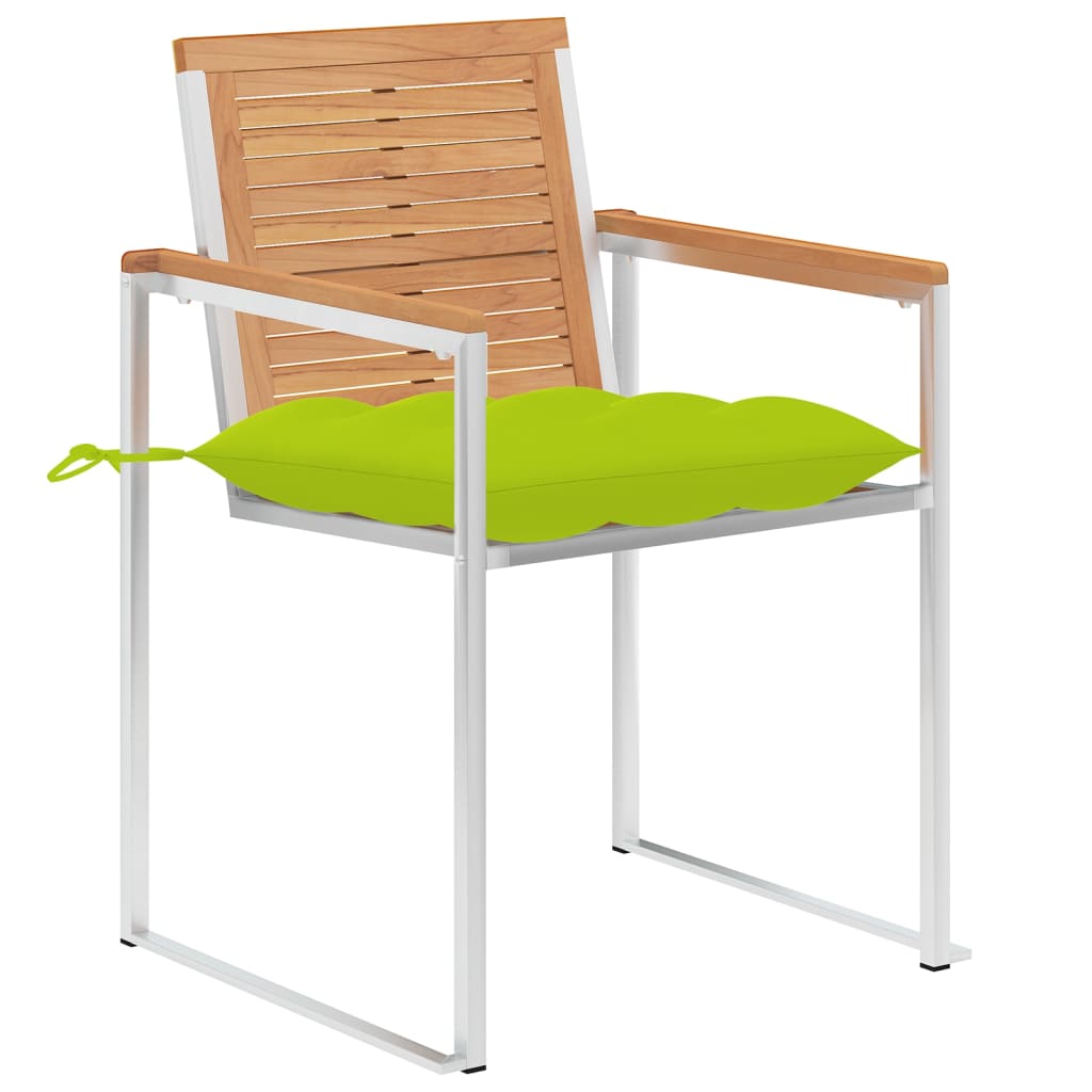 Gartenstühle 4 Stk. mit Kissen Massivholz Teak