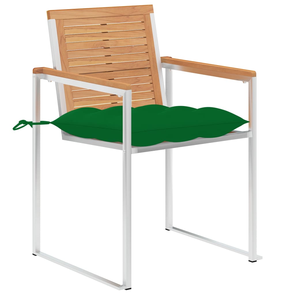 Gartenstühle 8 Stk. mit Kissen Massivholz Teak