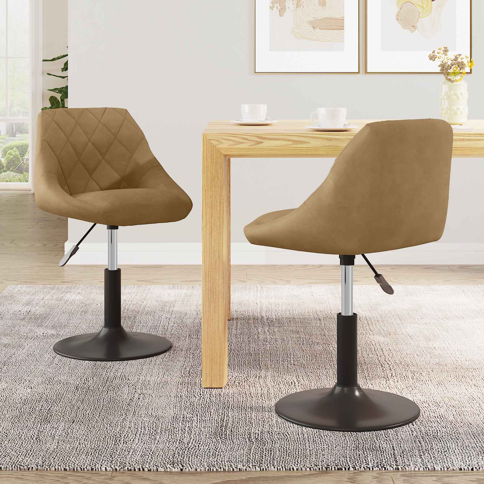 Drehbare Esszimmerstühle 2 pcs Braun 46 x 44 x 77,5 cm
