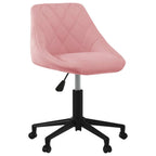 Drehbarer Bürostuhl aus rosa Samt