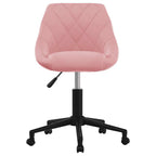 Drehbarer Bürostuhl aus rosa Samt