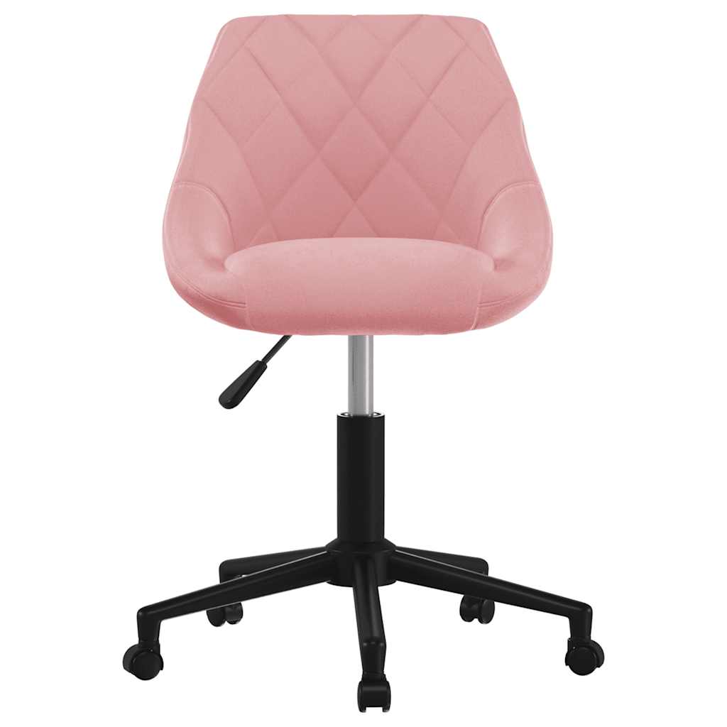 Drehbarer Bürostuhl aus rosa Samt