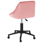 Drehbarer Bürostuhl aus rosa Samt