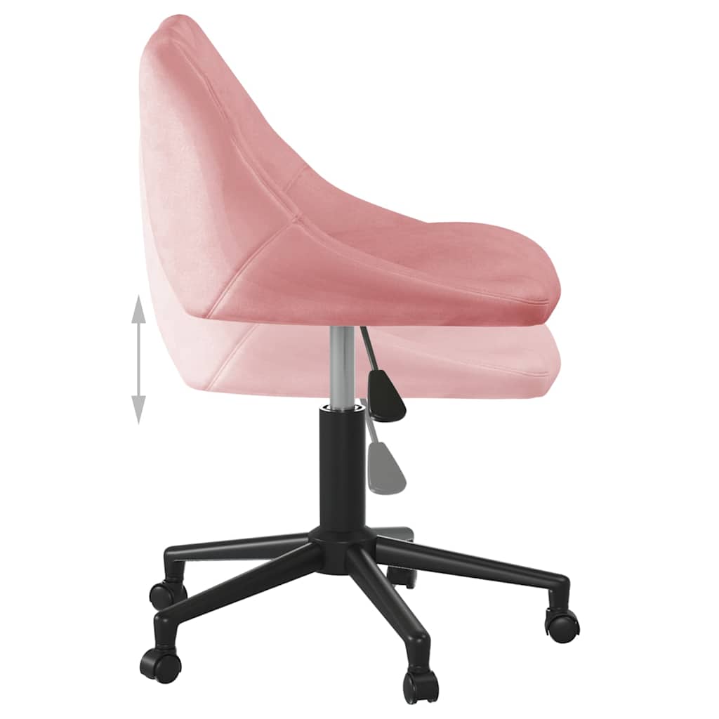 Drehbarer Bürostuhl aus rosa Samt