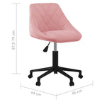 Drehbarer Bürostuhl aus rosa Samt