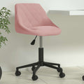 Drehbarer Bürostuhl aus rosa Samt