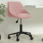 Drehbarer Bürostuhl aus rosa Samt