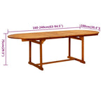 9-tlg. Garten-Essgruppe Massivholz Akazie 160-240 cm