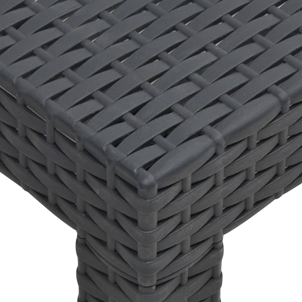 2-tlg. Garten-Lounge-Set mit Kissen PP Rattan Anthrazit