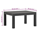 2-tlg. Garten-Lounge-Set mit Kissen PP Rattan Anthrazit