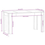 Esstisch Betongrau 140x74,5x76 cm Holzwerkstoff