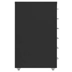 Aktenschrank mit Rollen Schwarz 28x41x69 cm Metall