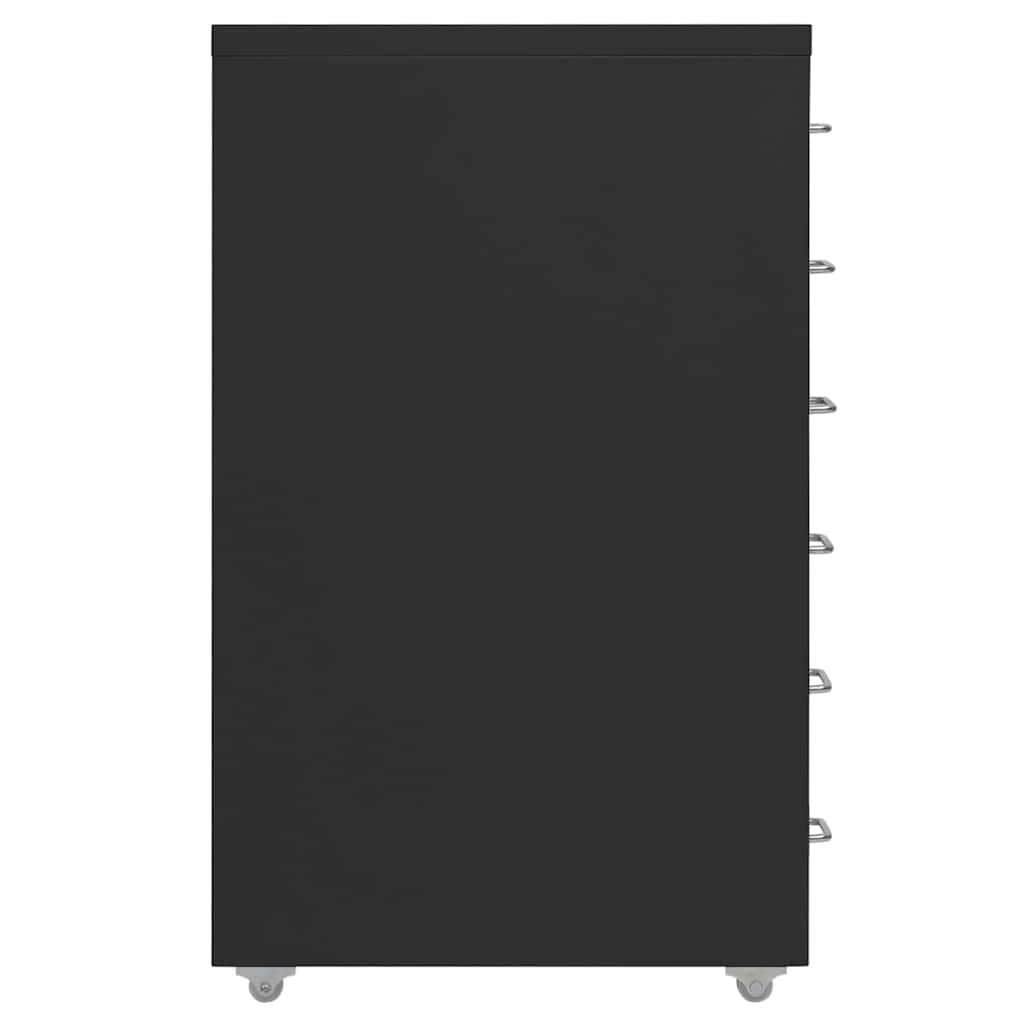 Aktenschrank mit Rollen Schwarz 28x41x69 cm Metall