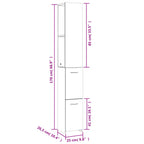 Badschrank Betongrau 25x26,5x170 cm Holzwerkstoff