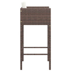 Barhocker 2 Stk. mit Kissen Braun Poly Rattan