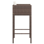 Barhocker 4 Stk. mit Kissen Braun Poly Rattan