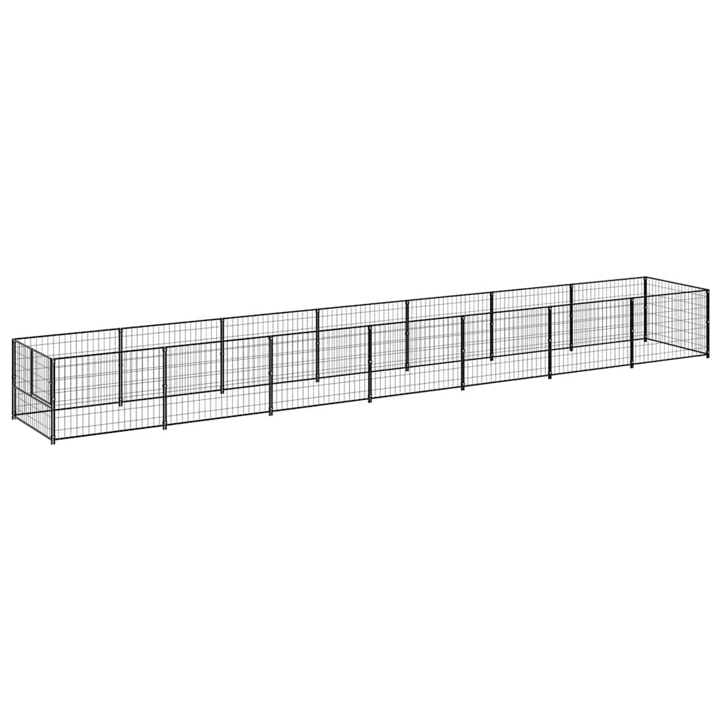 Hundezwinger Schwarz 7 m² Stahl
