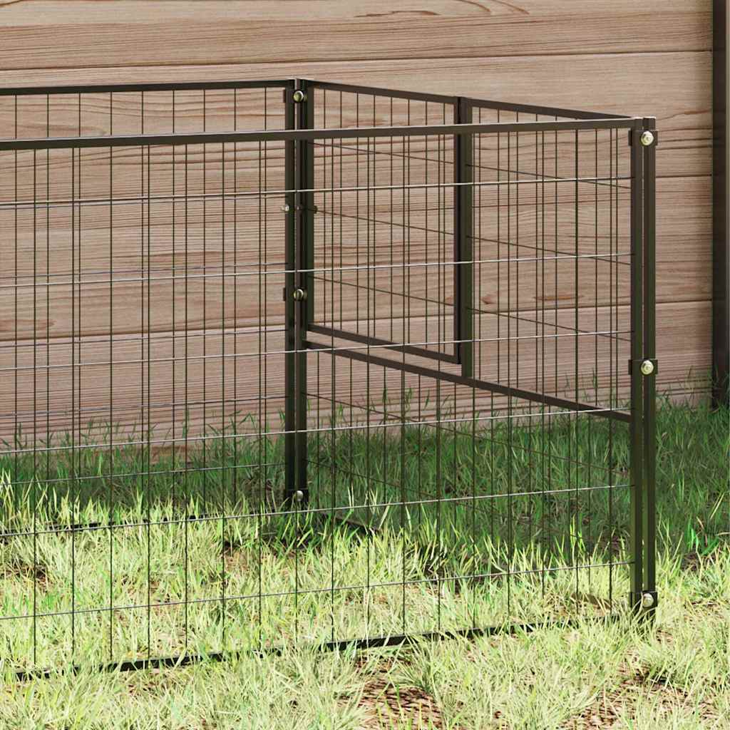 Hundezwinger Schwarz 7 m² Stahl