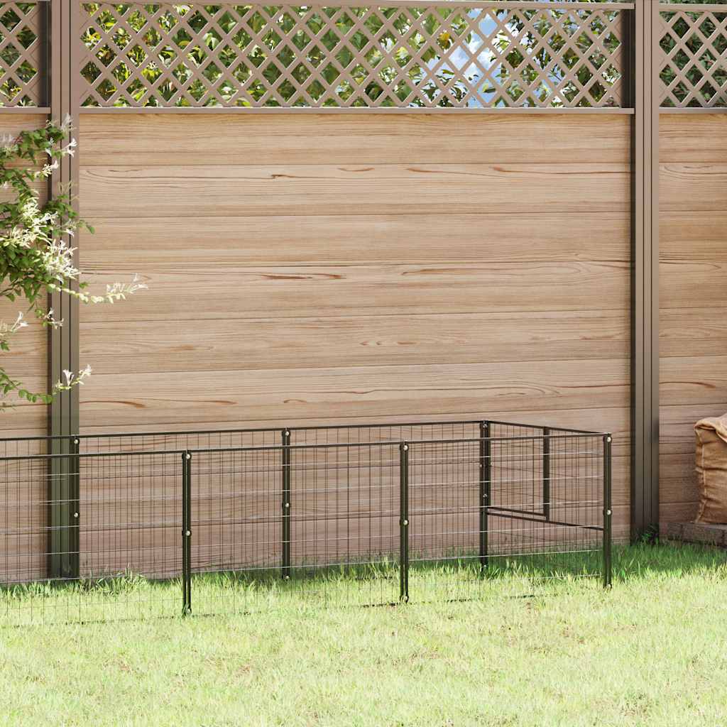 Hundezwinger Schwarz 7 m² Stahl