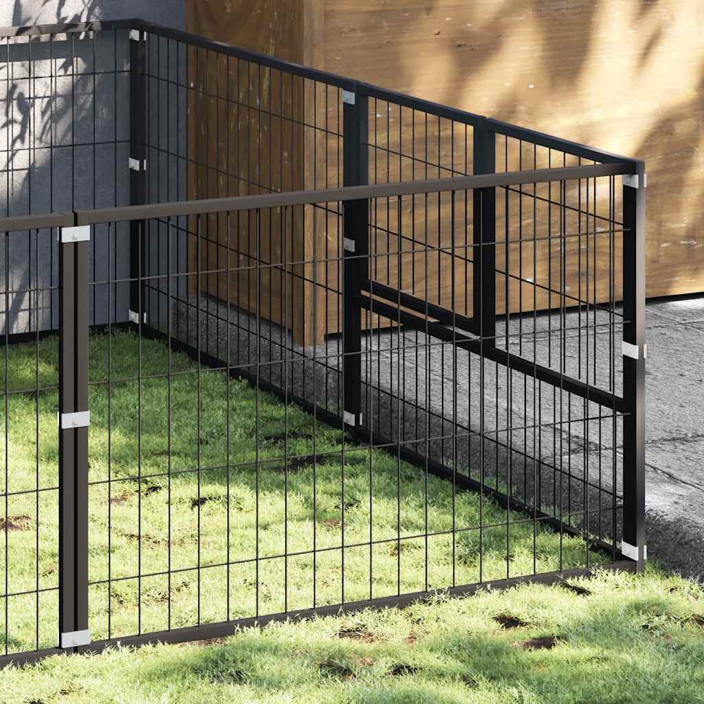 Hundezwinger Schwarz 14 m² Stahl