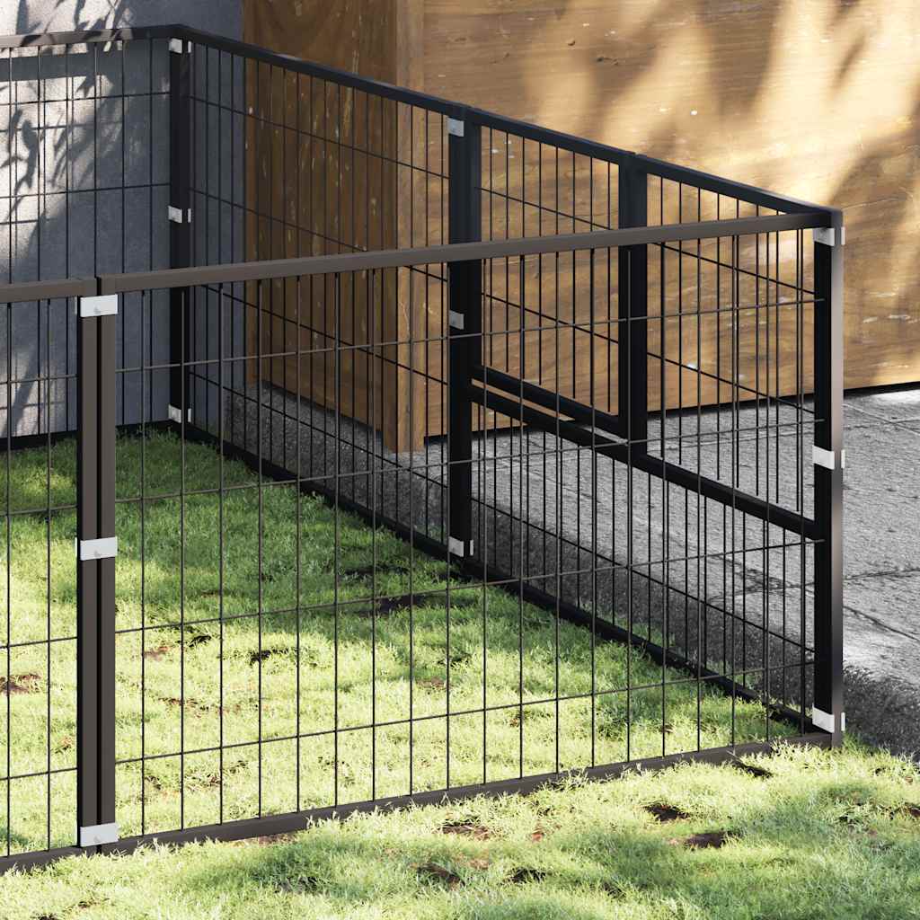 Hundezwinger Schwarz 18 m² Stahl