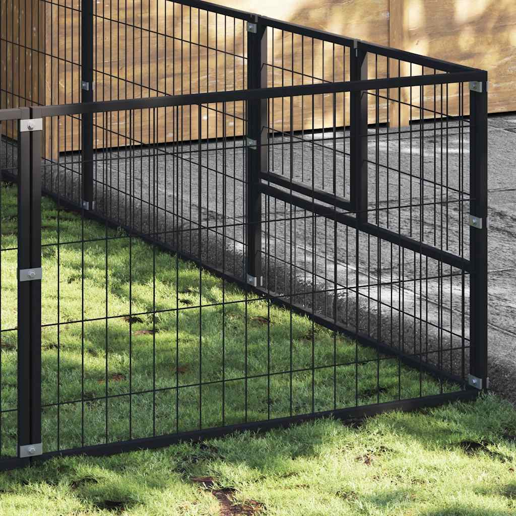 Hundezwinger Schwarz 18 m² Stahl