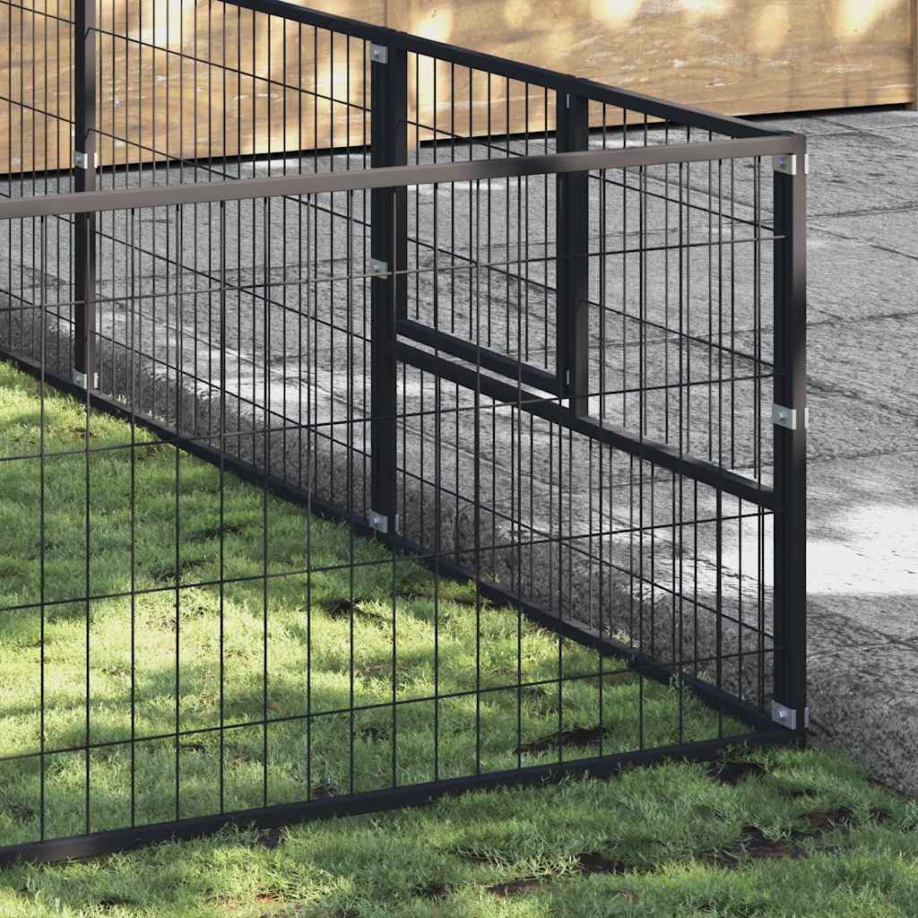 Hundezwinger Schwarz 16 m² Stahl