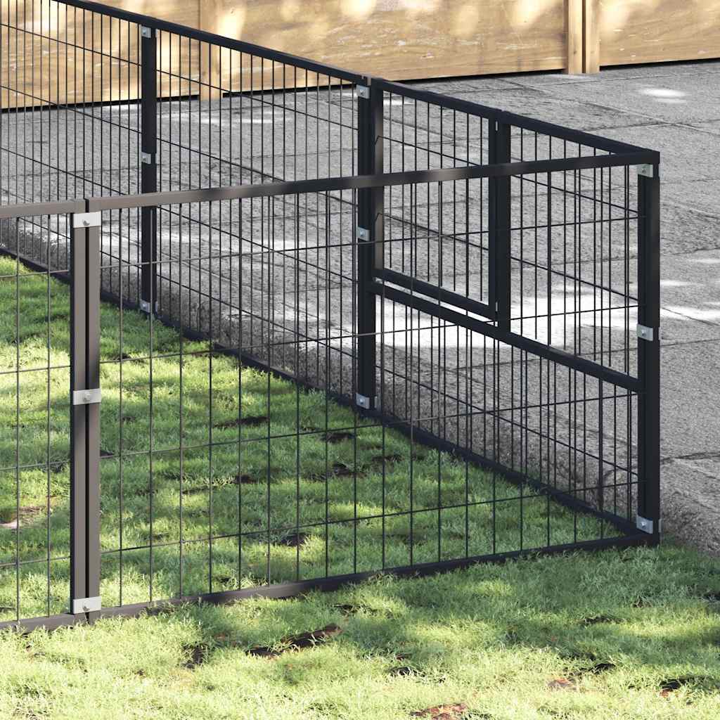 Hundezwinger Schwarz 25 m² Stahl
