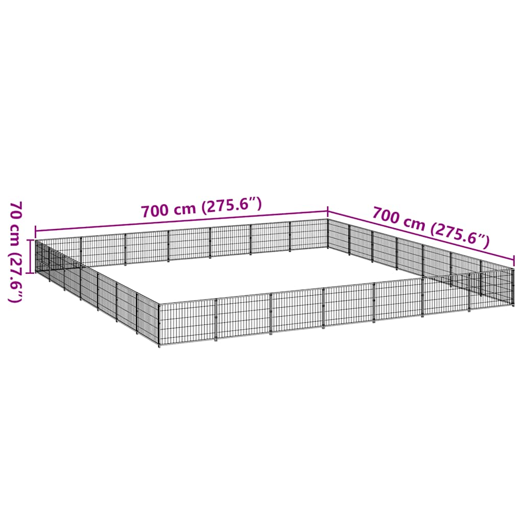 Hundezwinger Schwarz 49 m² Stahl