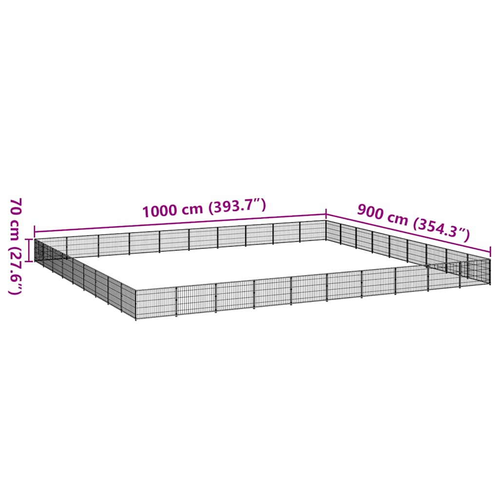 Hundezwinger Schwarz 90 m² Stahl