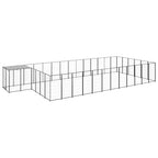 Hundezwinger Schwarz 22,99 m² Stahl