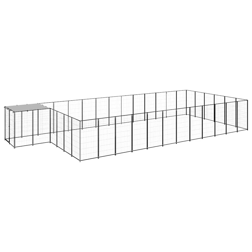 Hundezwinger Schwarz 22,99 m² Stahl