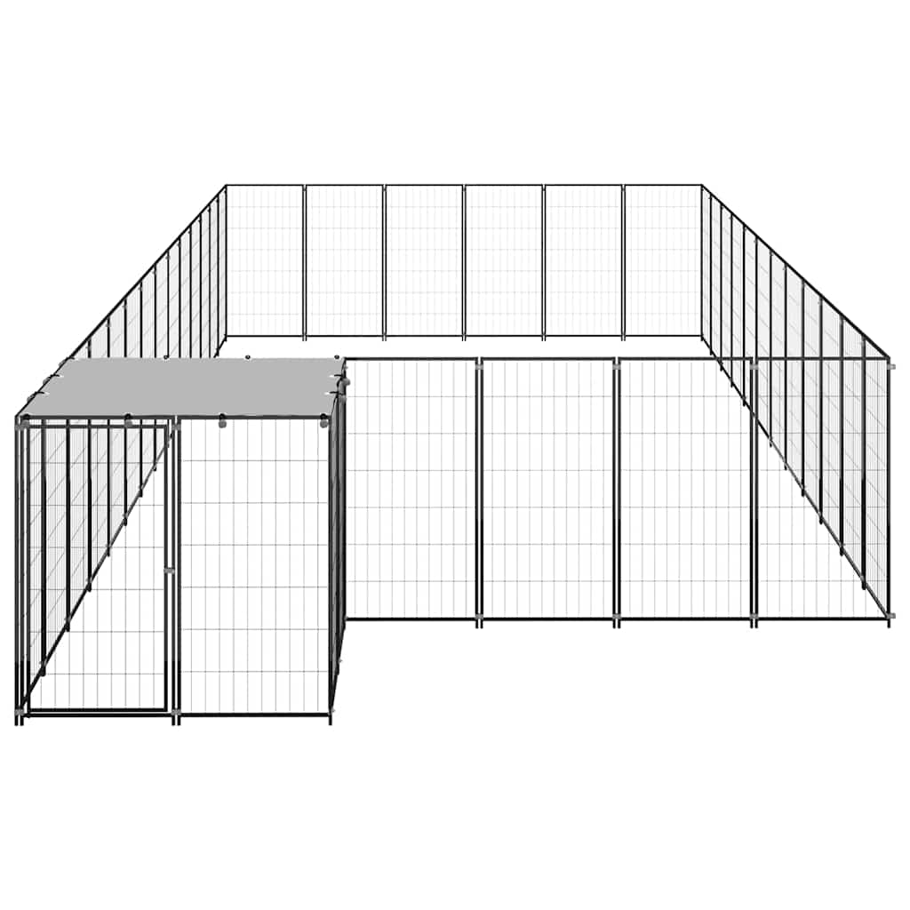 Hundezwinger Schwarz 22,99 m² Stahl