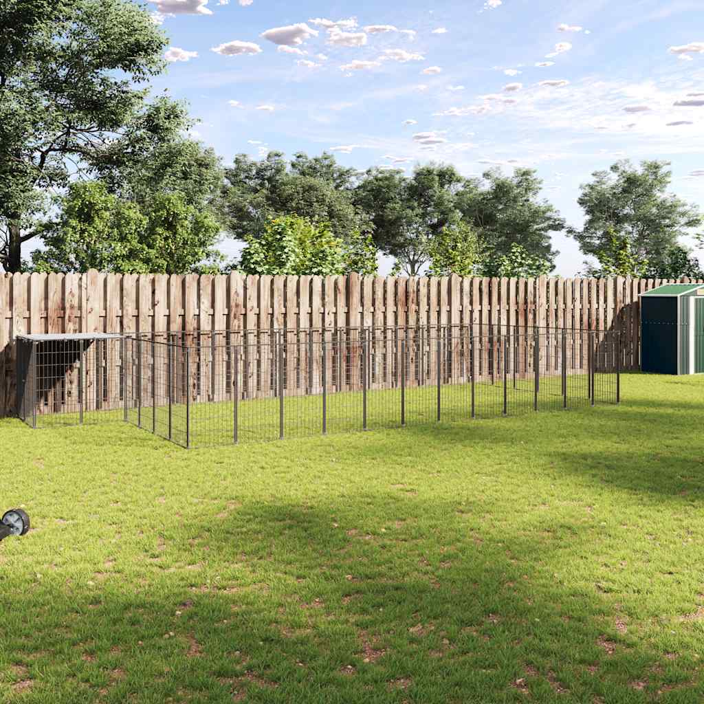 Hundezwinger Schwarz 26,62 m² Stahl
