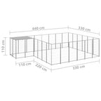 Hundezwinger Silbern 12,1 m² Stahl