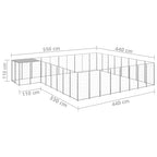 Hundezwinger Silbern 20,57 m² Stahl