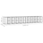 Outdoor-Hundezwinger Stahl mit Überdachung 24,2 m²