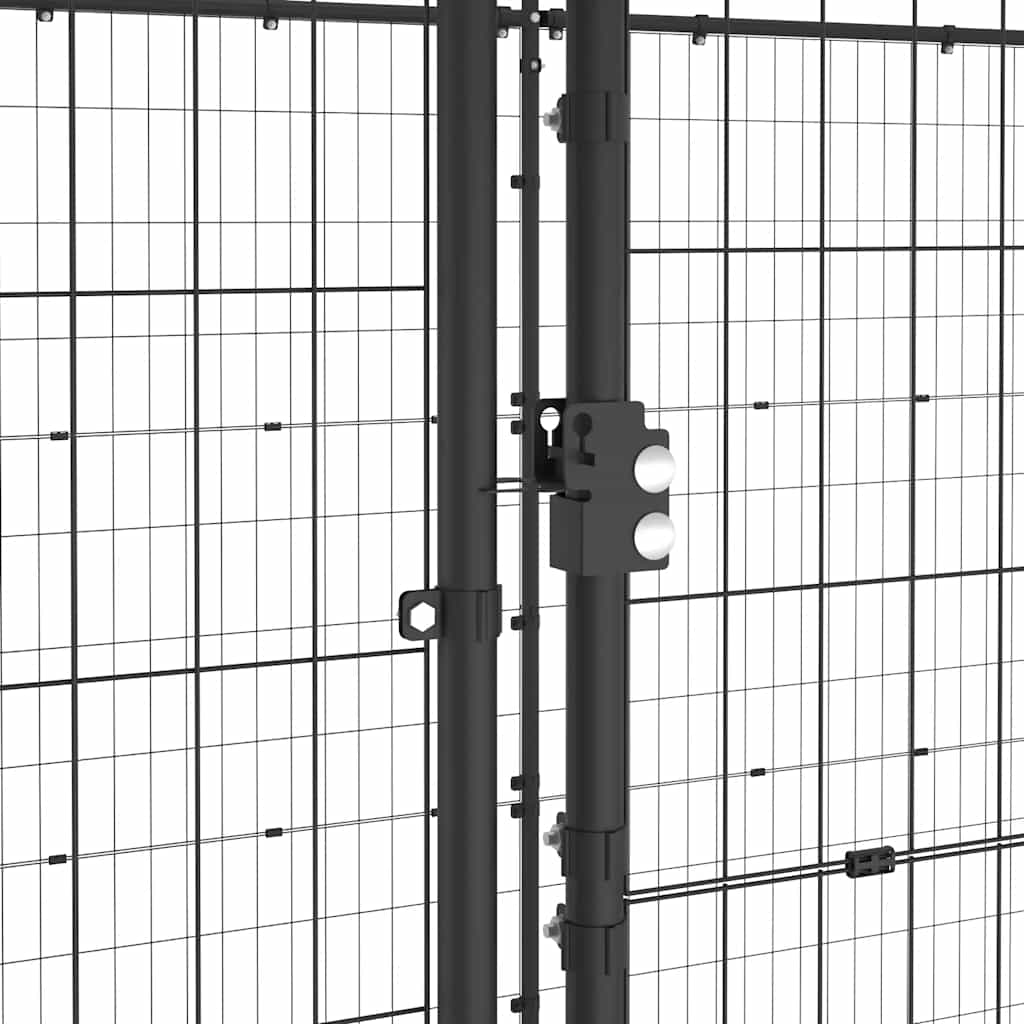 Outdoor-Hundezwinger mit Überdachung Stahl 7,26 m²