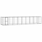 Outdoor-Hundezwinger mit Überdachung Stahl 21,78 m²
