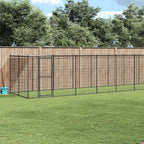 Outdoor-Hundezwinger mit Überdachung Stahl 21,78 m²