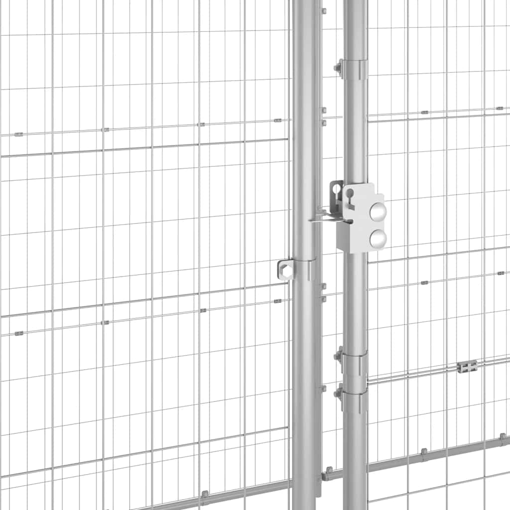 Outdoor-Hundezwinger mit Überdachung Verzinkter Stahl 21,78 m²