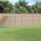 Outdoor-Hundezwinger mit Überdachung Verzinkter Stahl 21,78 m²