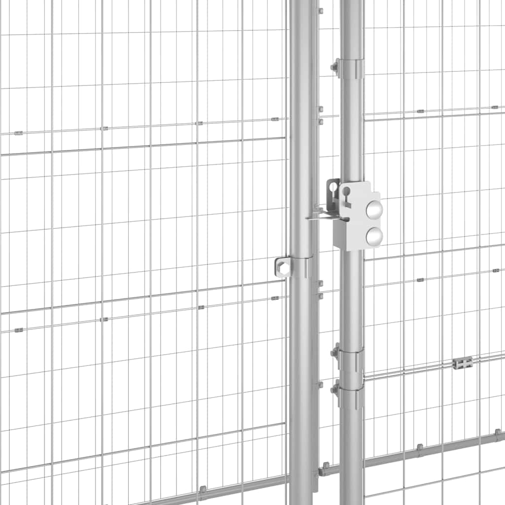 Outdoor-Hundezwinger mit Überdachung Verzinkter Stahl 26,62 m²