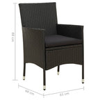 Gartenstühle mit Kissen 4 Stk. Poly Rattan Schwarz