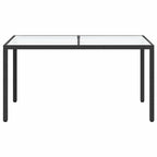 Gartentisch 150x90x75 cm Gehärtetes Glas Poly Rattan Schwarz