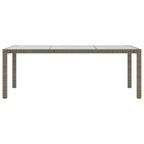 Gartentisch Grau 190x90x75 cm Hartglas und Poly Rattan