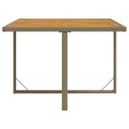 Gartentisch Beige 109x107x74 cm Poly Rattan & Massivholz Akazie