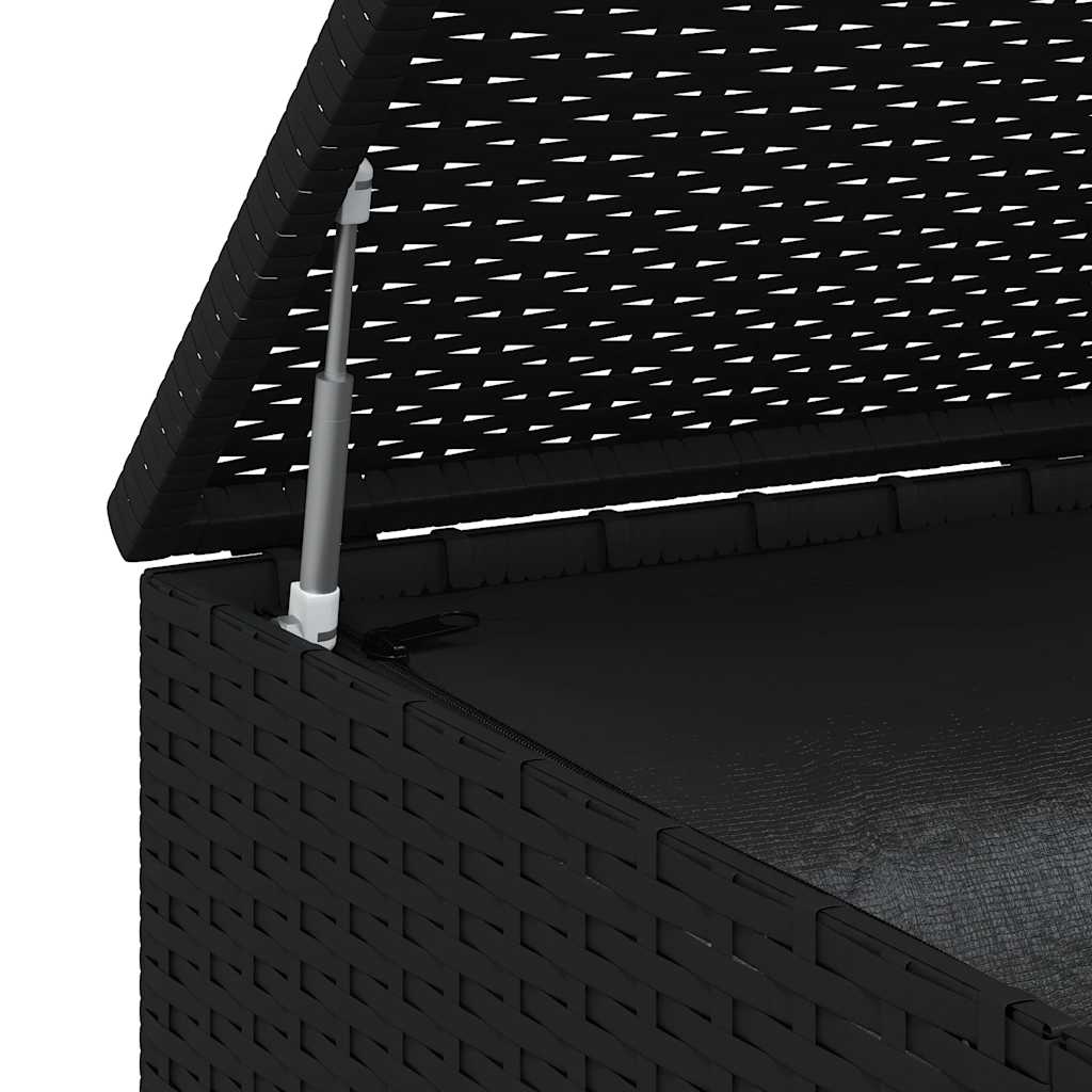 Garten-Kissenbox PE Rattan 100x49x103,5 cm Schwarz