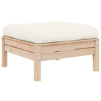 Outdoor-Fußhocker mit Kissen Massivholz Kiefer